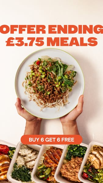 This is an image ad for a meal delivery service featuring a discount offer.