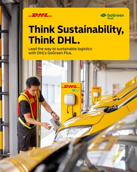 This ad promotes DHL's GoGreen Plus service, emphasizing sustainability and environmental responsibility. It feature