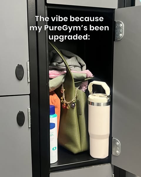 This ad uses a still image of a locker interior to convey the experience of an upgraded gym facility. The gym experience