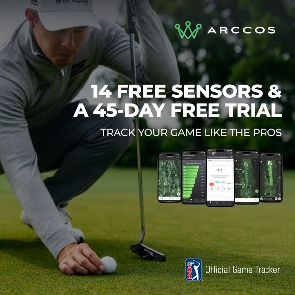 This image ad for Arccos Golf promotes a free trial of the product.