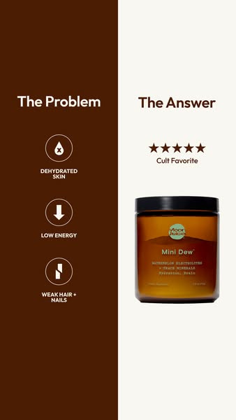 Image highlighting the benefits of Moon Juice's Mini Dew product.