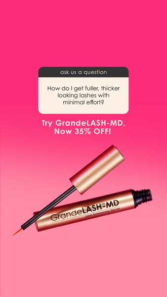 This ad uses a question from a potential customer, 'How do I get fuller, thicker looking lashes with minimal effort?