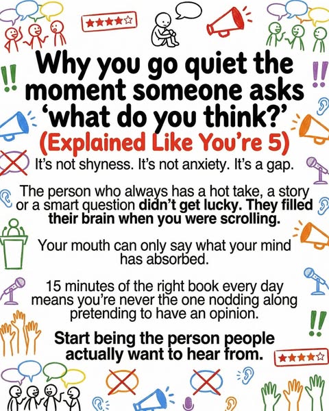 This ad identifies with the feeling of not knowing what to say when asked your opinion by explaining how people who are 