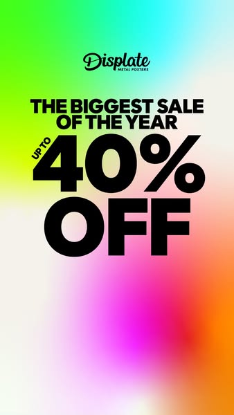 This ad promotes a sale from Displate offering up to 40% off.