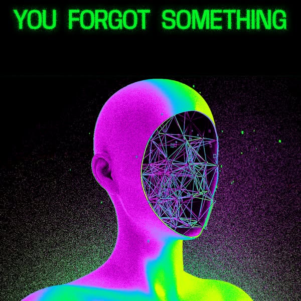 The image ad features a brightly-colored mannequin head that has a missing section of its face filled in with an abstrac