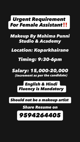 Makeupbymahimapunni ad
