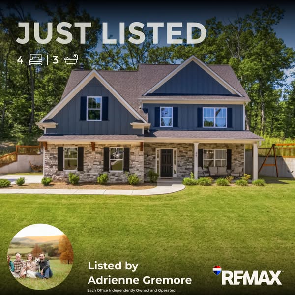 An image promoting a newly listed home for sale. The ad highlights key features of the house and includes contact inform