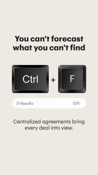 This ad highlights the importance of having centralized agreements for forecasting and brings every deal into view.