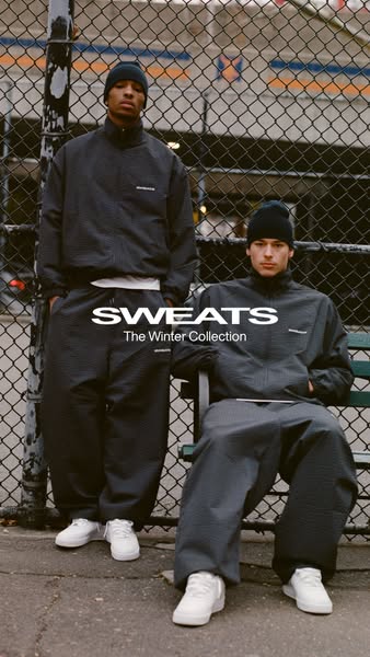This ad features two young men wearing black tracksuits from the brand's winter collection.