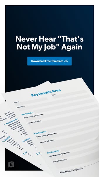 The image ad promotes a free template designed to help users avoid hearing the phrase "That's not my job" 