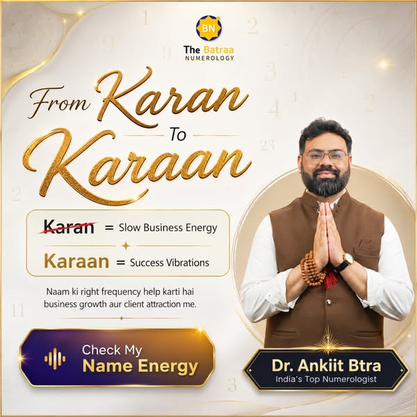 Ankiit Btra - Numerologist ad