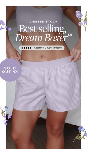 This ad is for the Dream Boxer product. It demonstrates that it can hold 7-9 super tampons and it is a best selling prod