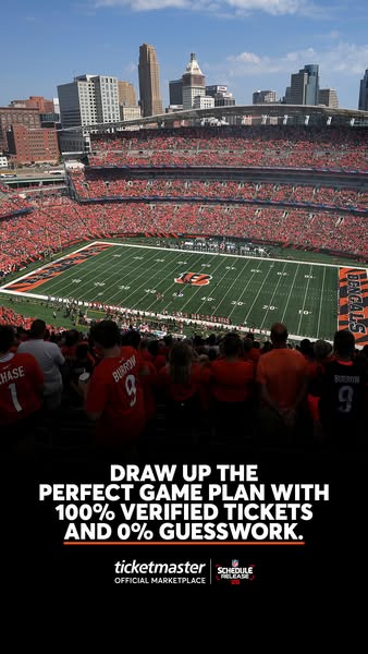 This image ad for Ticketmaster uses an image of a football game to draw the viewer in, and promises 100% verified ticket