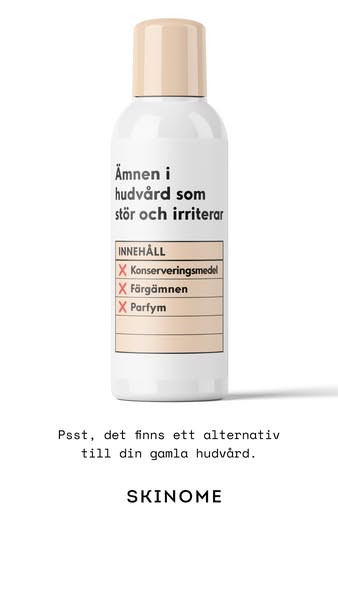 This is a simple ad that uses a single image to address the problem of skin irritation from ingredients in skincare prod