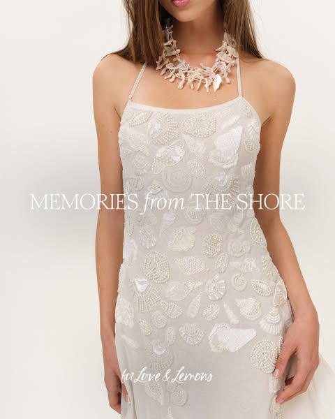 This ad features a woman in a decorative dress. The ad's focus is to showcase the 'Memories from THE SHORE'