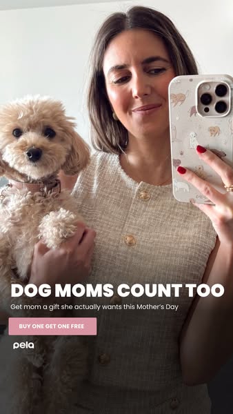 This image ad is for Pela phone cases, promoting a buy-one-get-one-free offer to celebrate Mother's Day. The ad feat