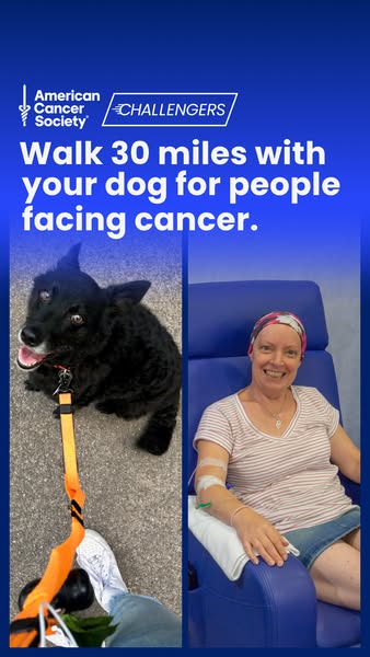 This ad by the American Cancer Society encourages people to participate in the Challengers program by walking 30 miles w