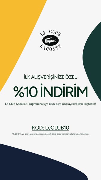 This mobile ad for Le Club Lacoste promotes an exclusive 10% discount for new members signing up for the loyalty program