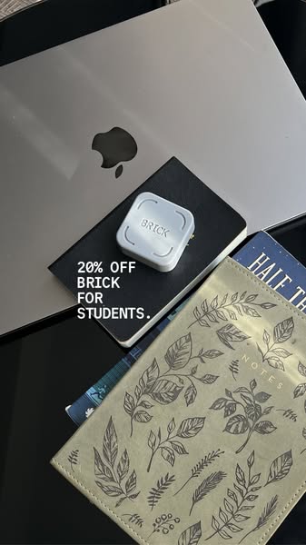 This ad promotes Brick, a device designed to help students focus. The ad features a student discount and shows the produ