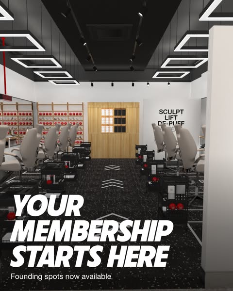 This ad is for a new gym and encourages people to start their membership there. It highlights the opportunity to secure 