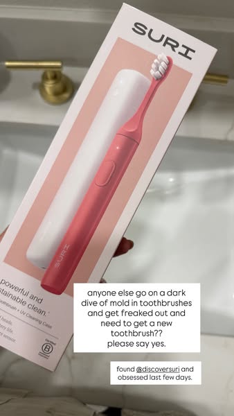 The ad features the SURI sustainable clean toothbrush. The ad is presented as user-generated content (UGC) from a custom