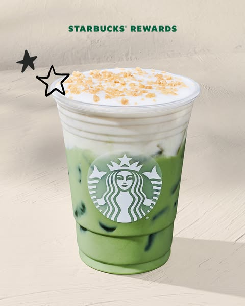This ad showcases Starbucks Rewards with a photo of a beverage.