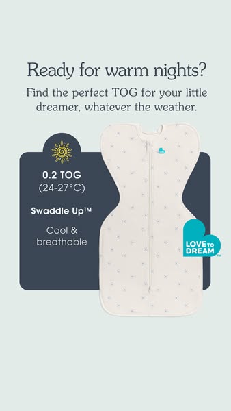 This ad features a baby swaddle sleep sack that is designed to keep a baby warm and comfortable, but also cool and breat