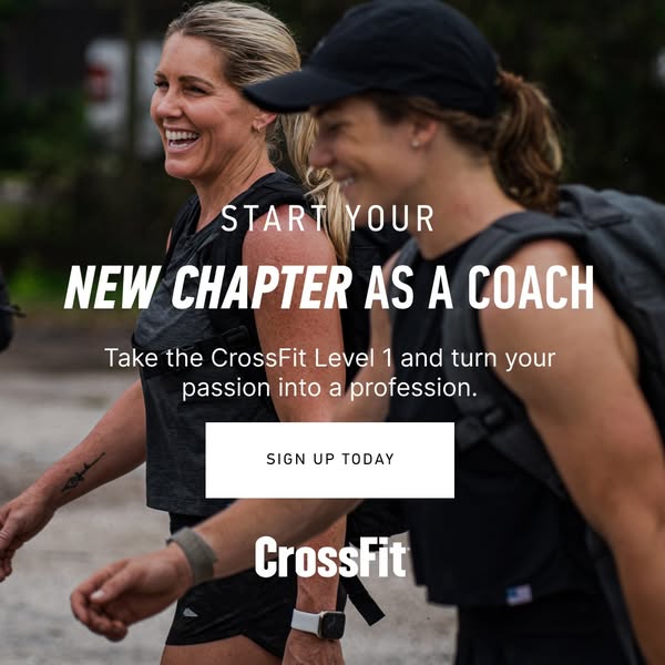This image ad promotes the CrossFit Level 1 certification, encouraging individuals to turn their passion for CrossFit in