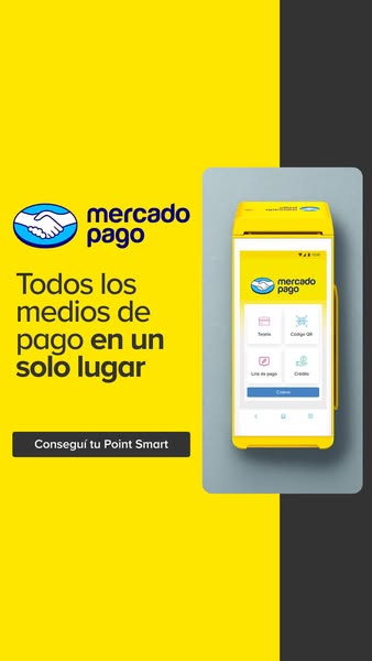 This ad for the Mercado Pago Point Smart promotes the product as a one-stop location for all payment methods. The ad fea