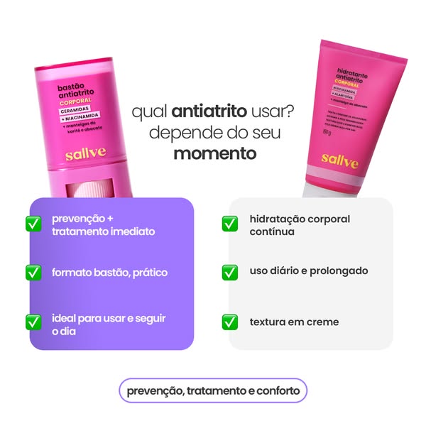 This ad compares the brand's stick product with the cream, noting the differences between each and when each should 
