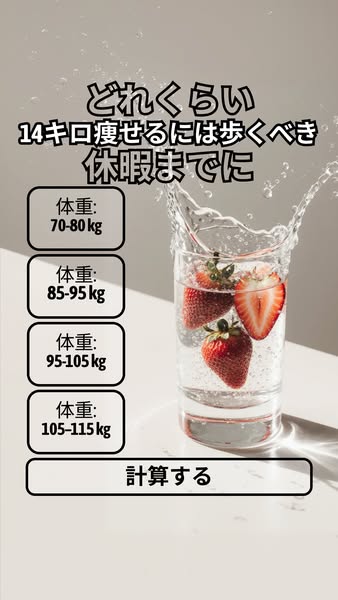 The ad features a calculator to help people estimate how much they need to walk to lose 14 kilos by their vacation. The
