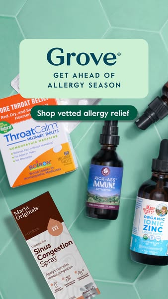 This ad showcases a collection of allergy relief products from Grove Collaborative, promoting getting ahead of allergy s