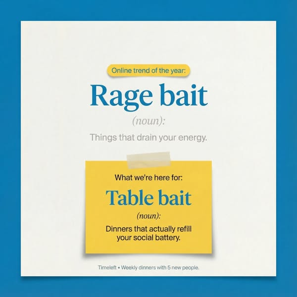 This ad compares the negative concept of "rage bait" with the positive concept of "table bait," whic