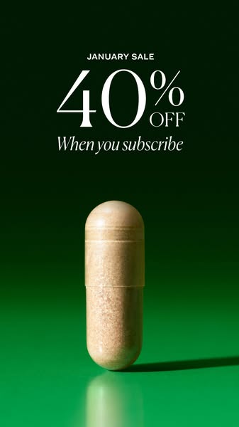 This ad promotes a subscription to a product with a 40% discount during the January sale.