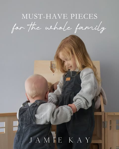 Image ad promoting Jamie Kay's collection of must-have pieces for the whole family.
