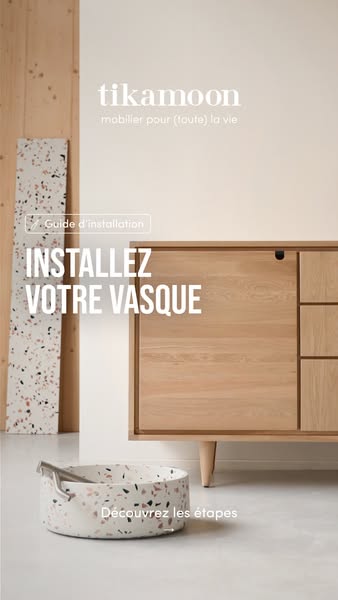 The image ad showcases bathroom furnishings from Tikamoon with instructions about how to install them.