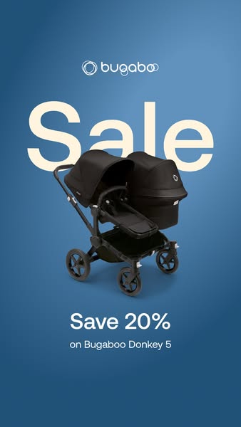 This ad promotes a sale on the Bugaboo Donkey 5 stroller.