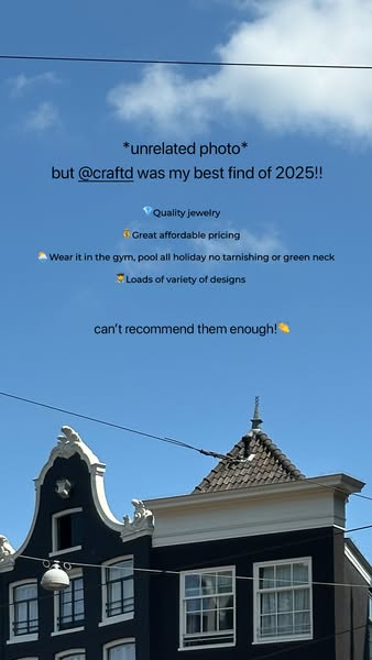 This ad is a customer testimonial for Craftd jewelry. It highlights the quality and affordability of their jewelry and v