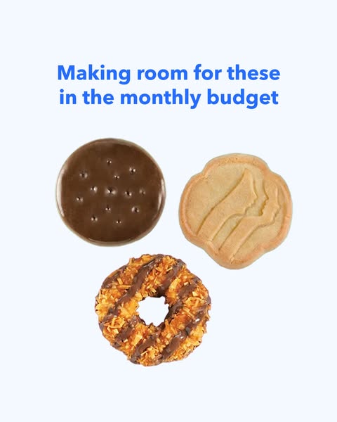 This image ad features three different types of Girl Scout cookies on a plain background. The ad emphasizes that consume