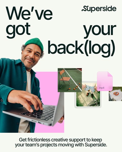 This ad for Superside uses playful visuals and a relatable pun to convey how the company helps teams manage their creati