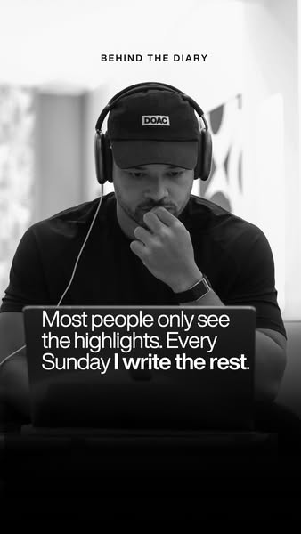 This black and white ad features a man working on his laptop and reveals that his work involves writing about the highli