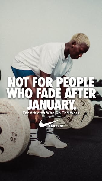 This Nike image ad inspires athletes to keep up the work and not give up after January.