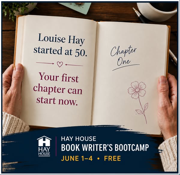 This ad promotes Hay House's Book Writer's Bootcamp, encouraging aspiring authors to start their writing journey