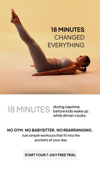 This image ad promotes a fitness program that offers short workouts for busy people.