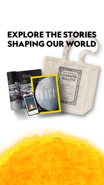 This ad for National Geographic promotes the magazine and the brand as a whole. It uses a flat lay product shot, with th