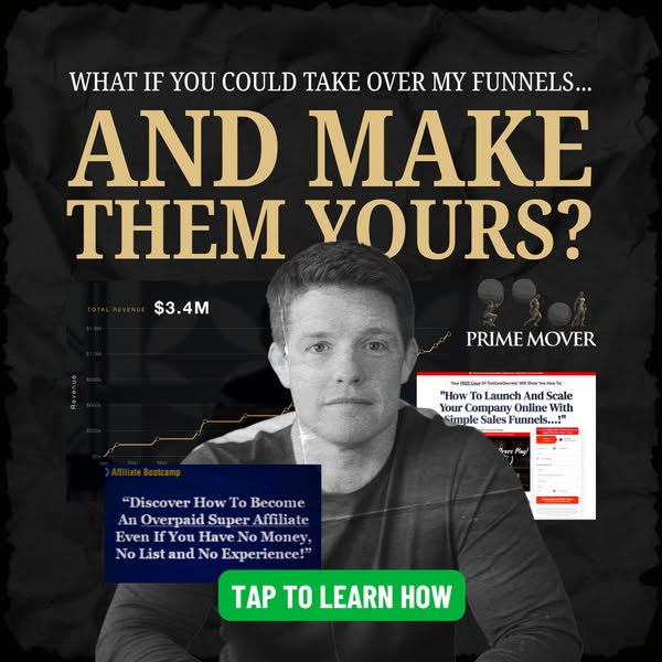 This ad promotes a course or program designed to help individuals become successful affiliate marketers. It highlights t