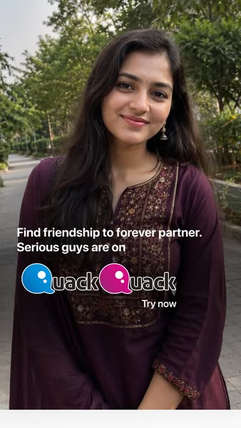 This ad for QuackQuack is focused on attracting serious men. The image focuses on a woman's face and body, with text