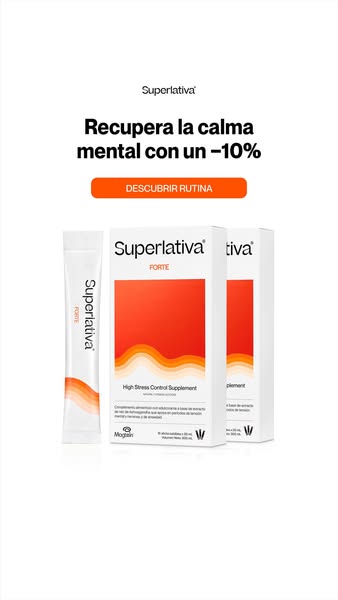 This ad for Superlativa Forte highlights the product and its use as a high stress control supplement. It features a 10% 