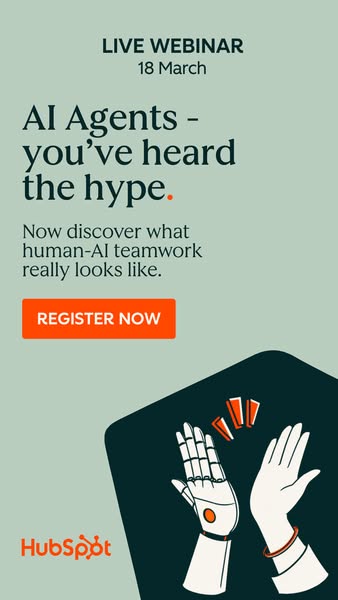 This image ad announces a live webinar on March 18 about the topic of AI Agents. It uses text and graphic design to conv