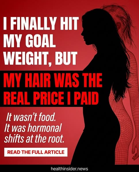 The ad copy indicates that weight loss can result in hair loss and directs the user to an article to learn more.